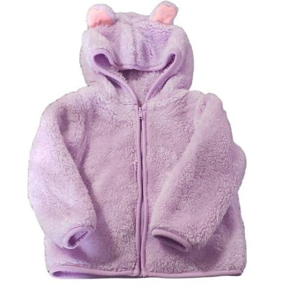Garanimals Purple Teddy Bear Fuzzy Hooded Jacket Size 12‎ Months - Picture 1 of 8